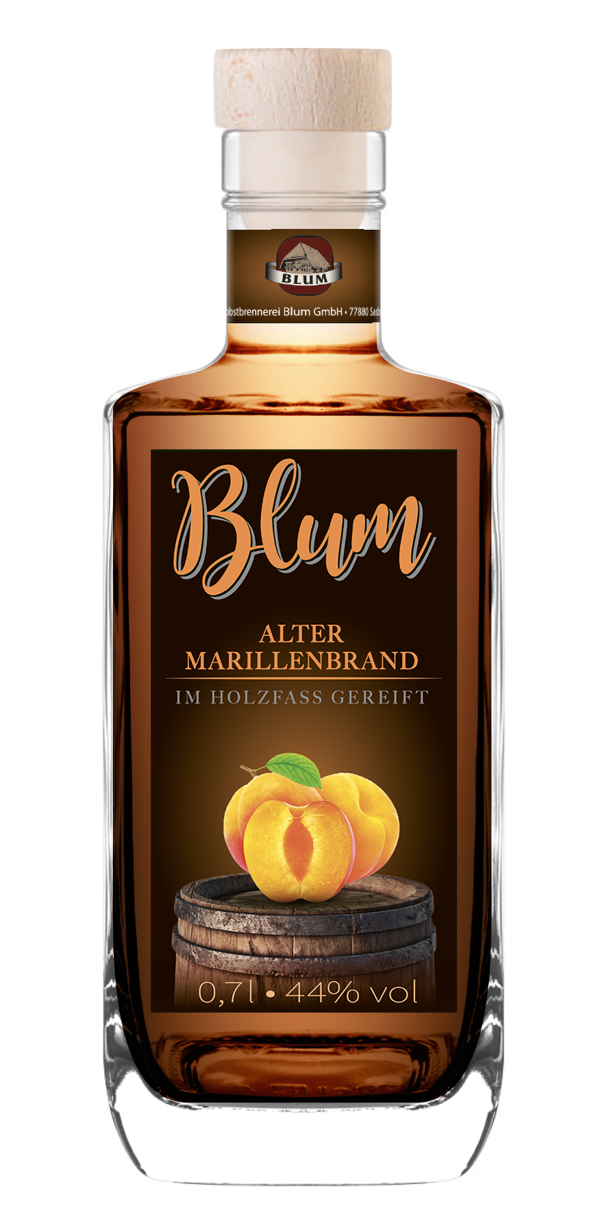 Alter Marillenbrand im Holzfass Edelobstbrennerei Blum GmbH